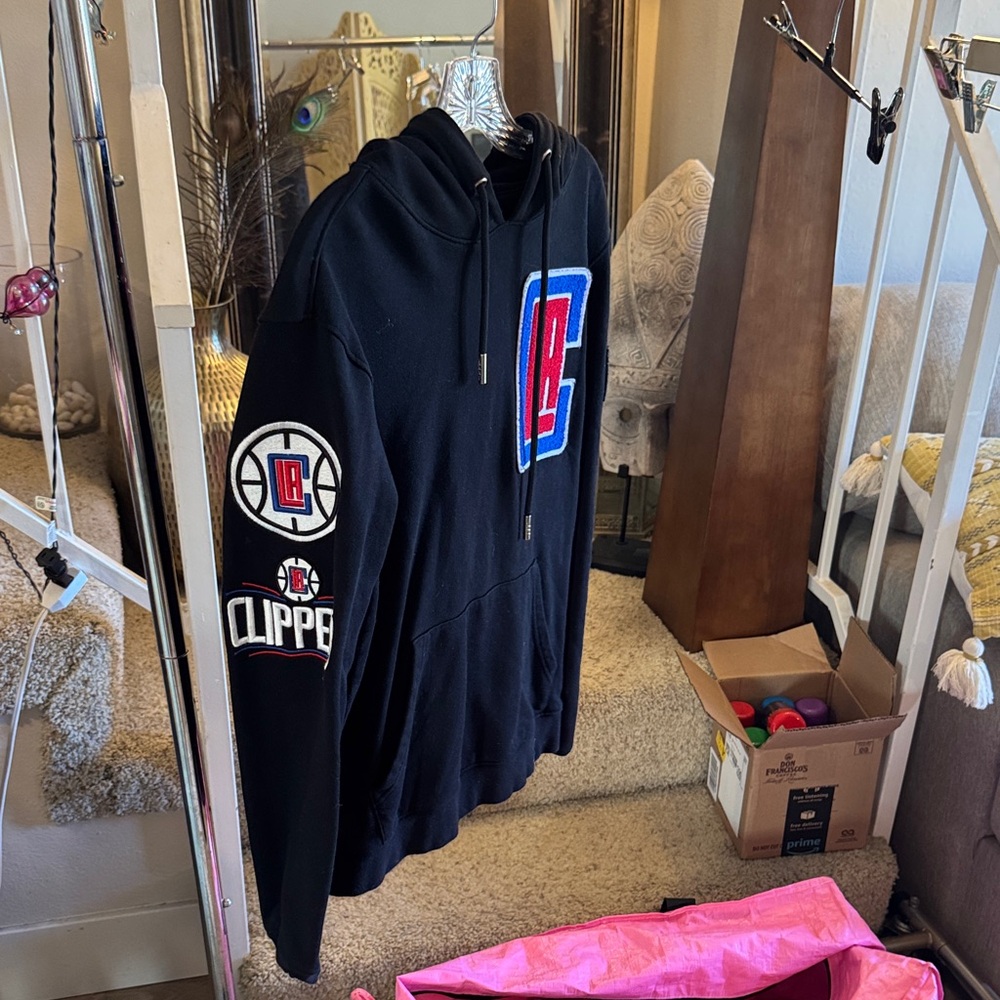 NBA Black Hoodie with Red and Blue Logo